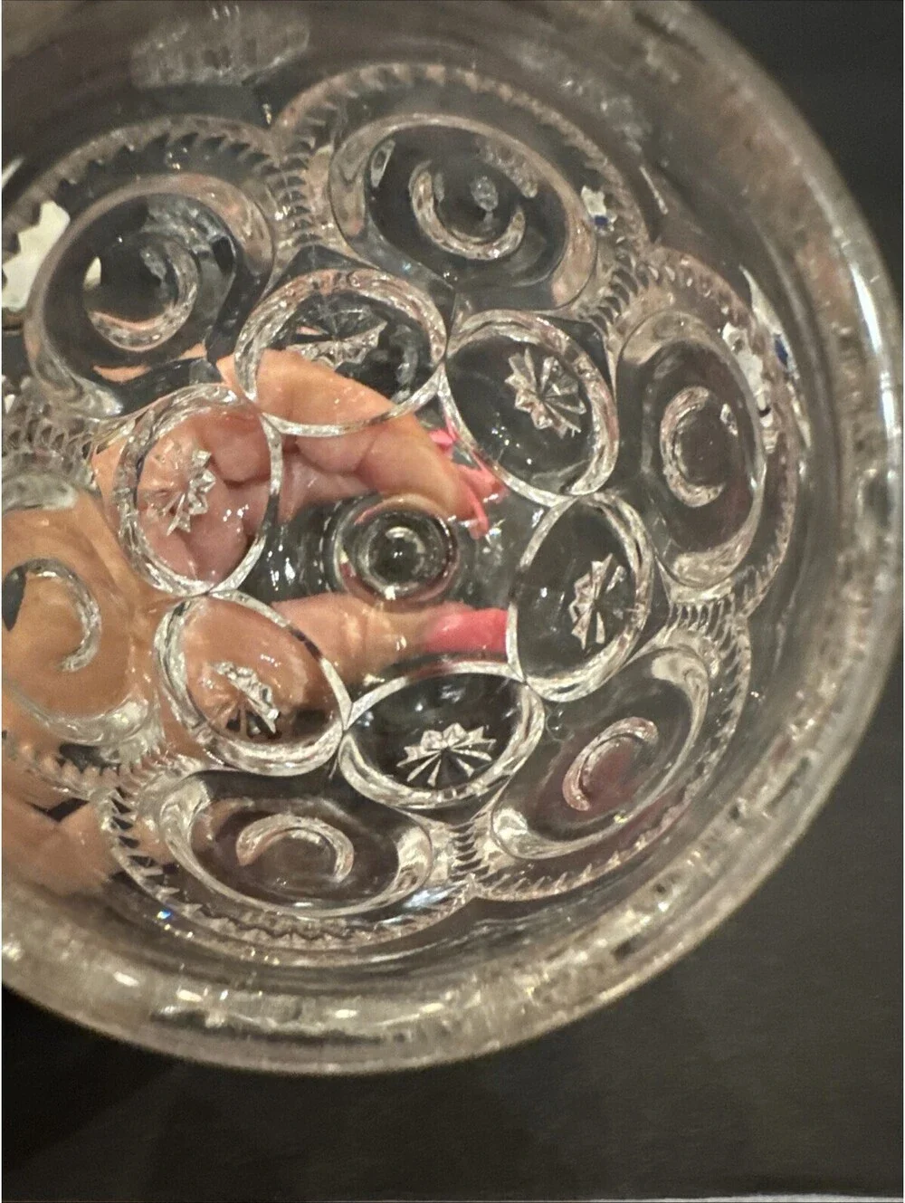 Vintage LE Smith (3) Moon & Stars Clear Glass Water Goblets 5.75” H By 3.25” W